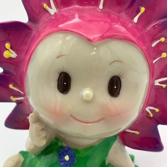 King Max Flower Baby 7” Coin Bank Colorful Fairy With Lady Bug - Picture 8 of 10